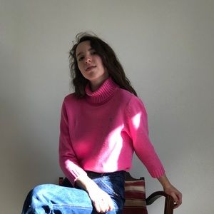 Hot Pink Ralph Lauren Knit Turtle Neck
